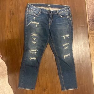 Women’s Silver Suki ripped skinny jeans